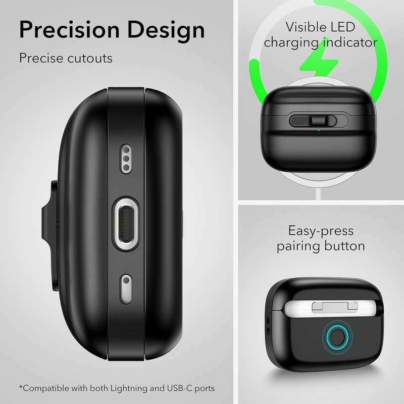 ESR AirPods Pro Pulse Magnetic Lock Case (HaloLock) - Black
