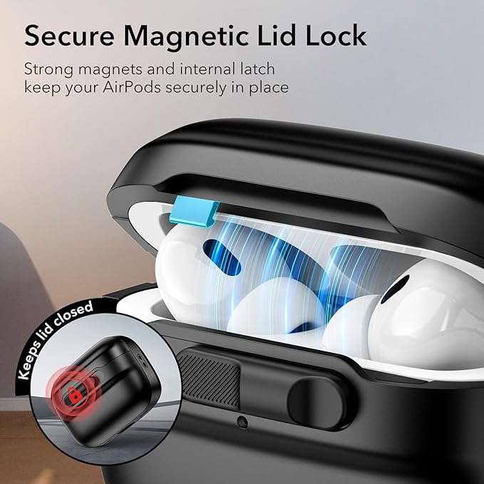 ESR AirPods Pro Pulse Magnetic Lock Case (HaloLock) - Black