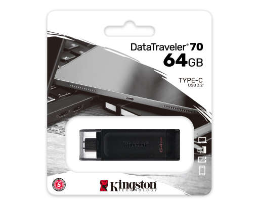 KINGSTON 64GB USB-C 3.2 GEN 1 DATATRAVELER 70