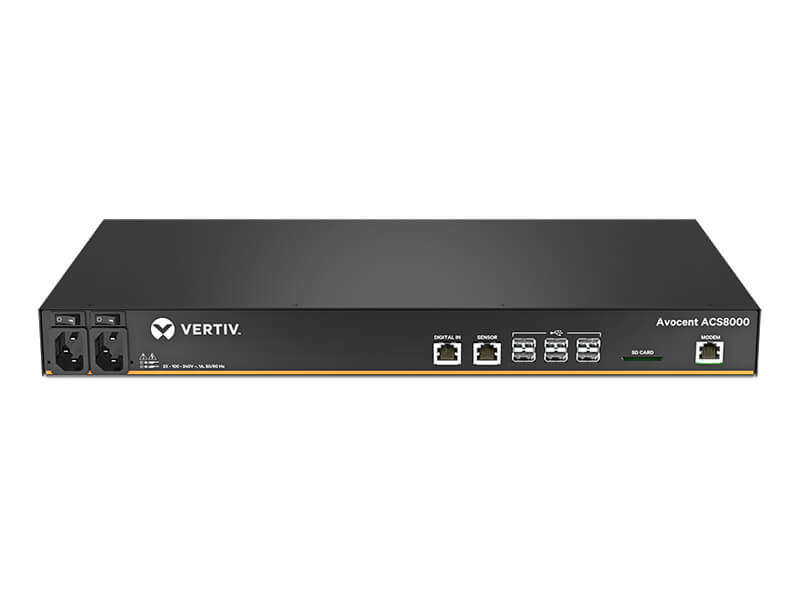 VERTIV 16-PORT ACS8000 CONSOLE SYSTEM WITH DUAL AC POWER SUPPLY AND ANALOG MODEM