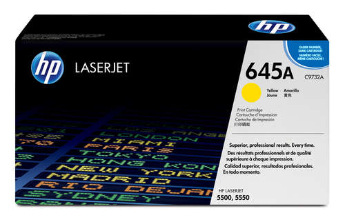 HP 645A CLJ 5500 YELLOW PRINT CARTRIDGE APPROXIMATELY CARTRIDGE YIELD 12 000 PGS BASED ON 5% COVE...