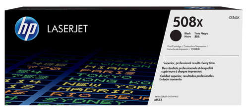 HP 508X BLACK LASERJET ENTERPRISE M552/M553 TONER CARTRIDGE CARTRIDGE YIELD 12500 PGS