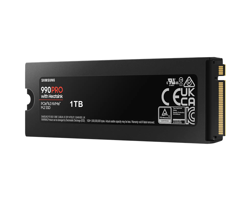 SAMSUNG 990 PRO 1 TB NVME SSD W/HEATSINK - READ SPEED UP TO 7450 MB/S, WRITE SPEED TO UP 6900 MB/...