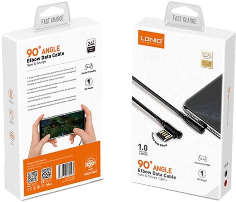 LDNIO ELBOW USB LIGHTNING 1-METER CABLE