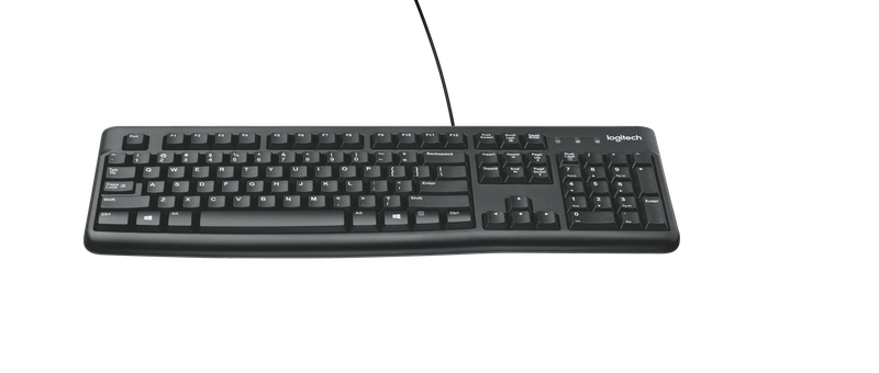 LOGITECH K120 WIRED KEYBOARD WITH QUITE TYPING AND SPILL RESISTANT - BLACK. FULL-SIZE KEYBOARD WI...