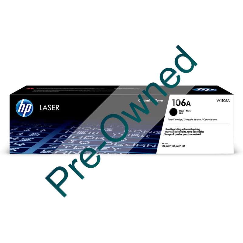 HP #106A BLACK ORIGINAL LASER TONER CARTRIDGE- BOX OPENED/BOX DAMAGED