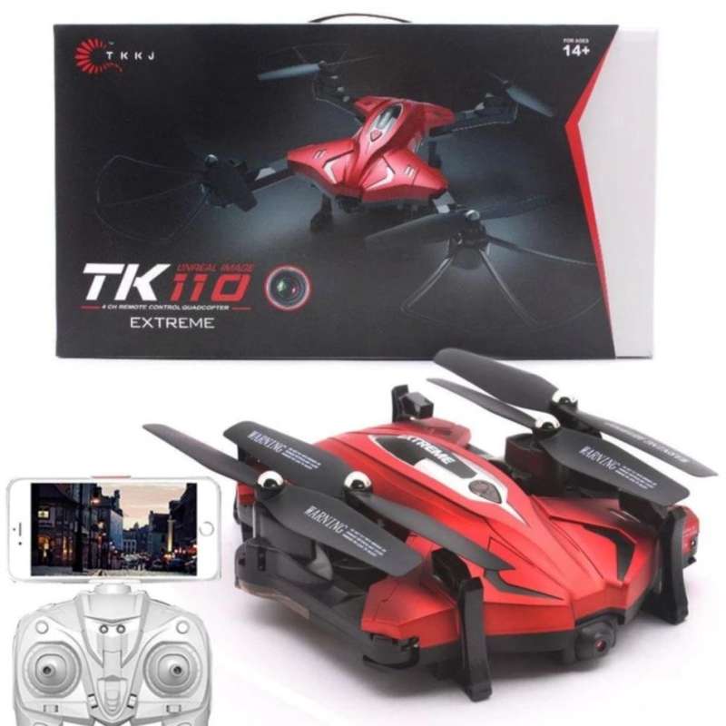 TK-110 EXTREME Drone with 720P HD Wi-Fi Camera Live Video Feed 2.4GHz 6-Axis Gyro RC Quadcopter RTF/