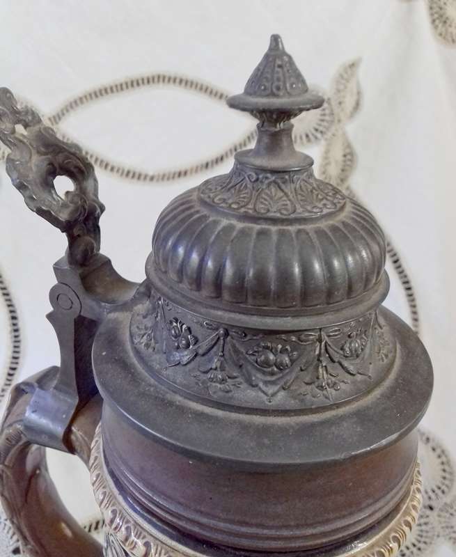 Antique Ceramic German Beer Stein with impressed marks - 2kg