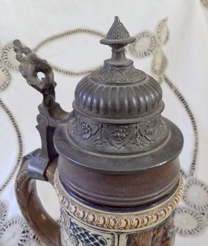 Antique Ceramic German Beer Stein with impressed marks - 2kg