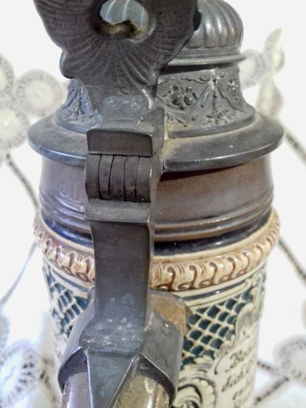 Antique Ceramic German Beer Stein with impressed marks - 2kg