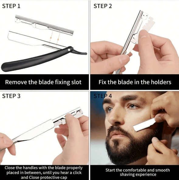Straight Razors For Men & 10 Blades