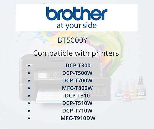 Brother DCP-T300, MFC-T800W Original Yellow Ink Bottle BT-5000Y