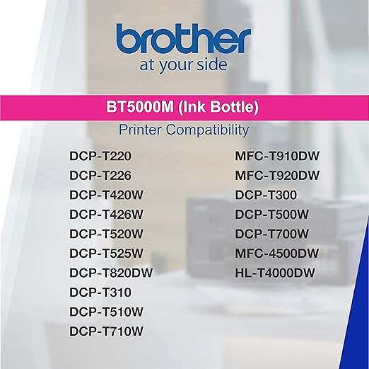 Brother BT5000 Ink for DCPT500W DCPT710W MFCJ910DW Series Printer 48.8 ml, Magenta
