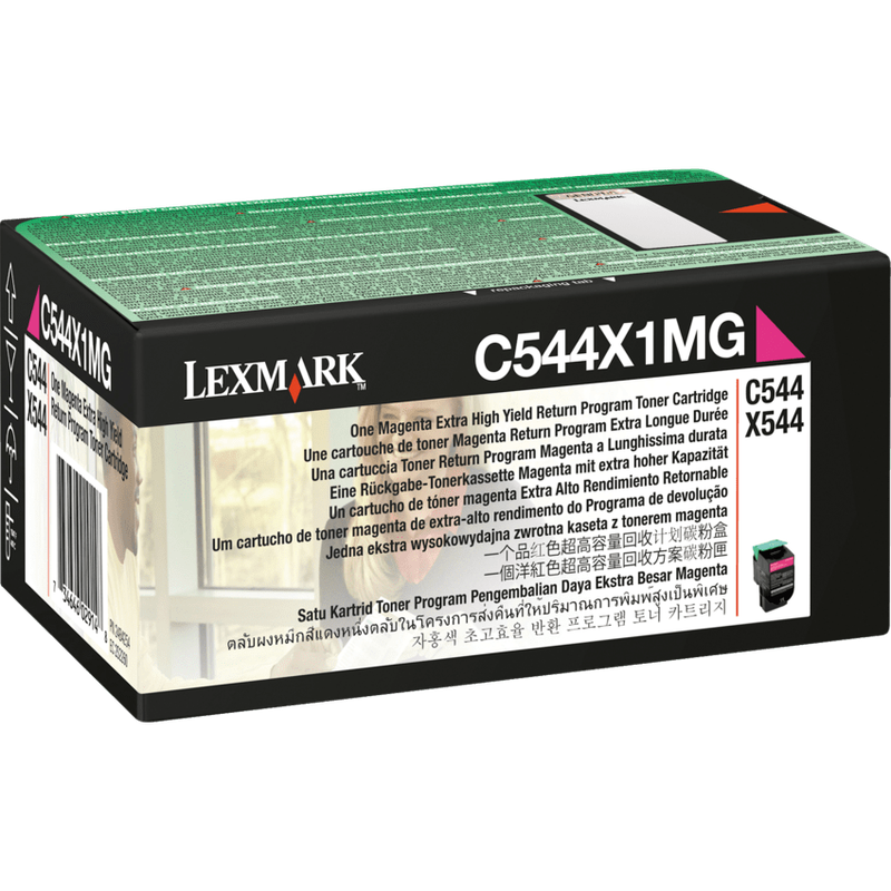 Lexmark C544 X548 Original Magenta Extra High Yield Toner Cartridge C544X1MG
