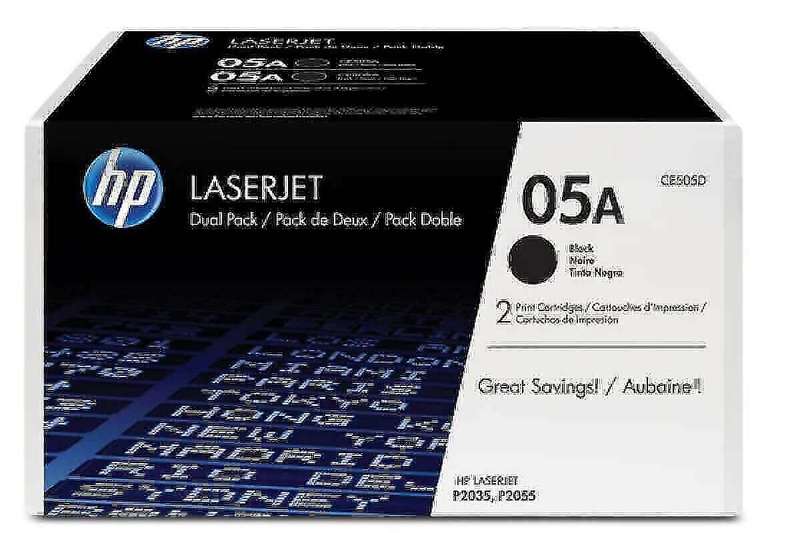 Dual Pack Hp P2035 p2055 Original Black LaserJet 2 Pack 05a