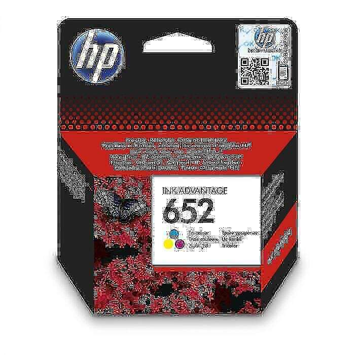 Original HP F6V24AE Tri-Colour Ink Cartridge 652