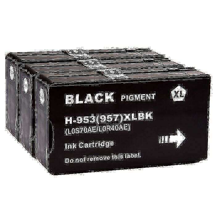 Compatible HP 953XL Black Ink Cartridge x 3 L0S70AE