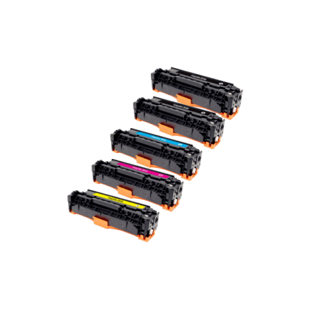 Hp LaserJet CM1312 CP1215 Compatible Value Pack & Extra Black Toner Cartridges 125A