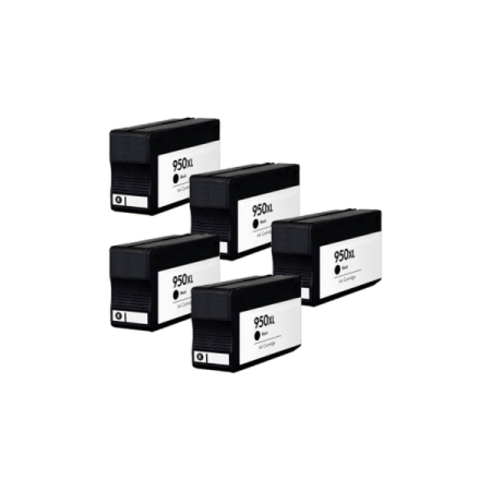 Compatible HP 950XL Black Ink Cartridge 5-Pack CN045AE5PCKGEN