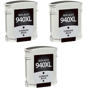 Compatible HP Pro 8000 HP Officejet Pro 8500 Black Ink Hp 940XL Cartridge 3-Pack