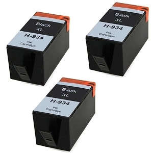 HP C2P23AE Compatible 3-Pack Black Ink Cartridges 934XL