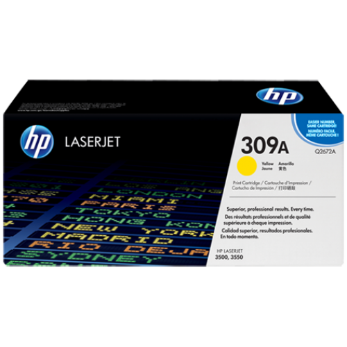 Hp Color LaserJet 3550, 3500 Original Yellow Toner Cartridge 309A