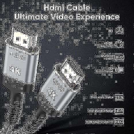 Highwings 4K HDMI Cable 20FT, 4K HDR High Speed 18Gbps Braided Nylon HDMI to HDMI Cord