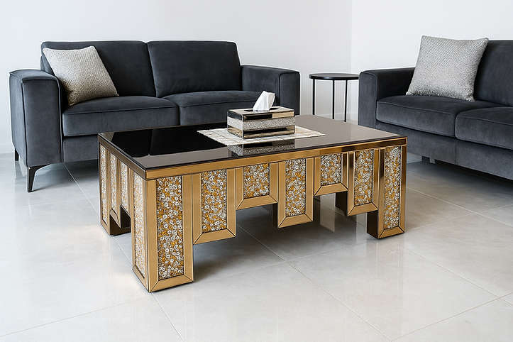 Crystalline Mirrored Coffee Table
