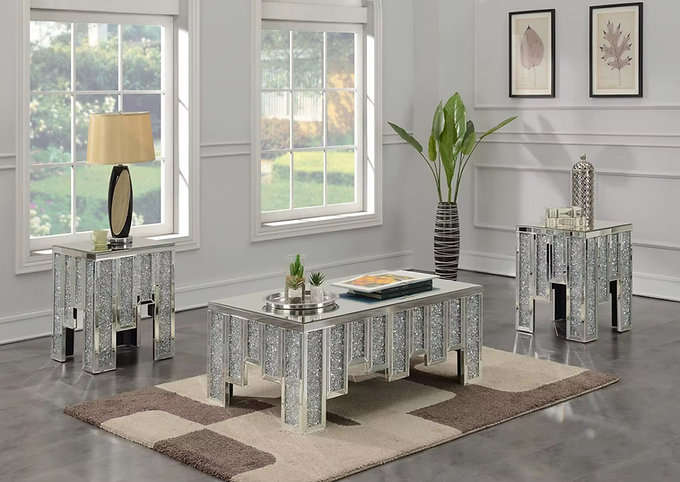 Crystalline Mirrored Coffee Table