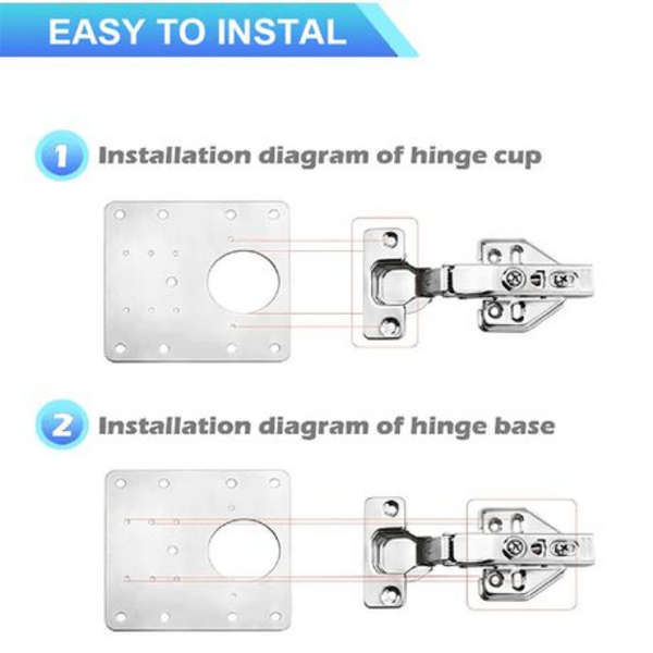 Cupboard Cabinet Door Hinge Repair Plates 2 Pack