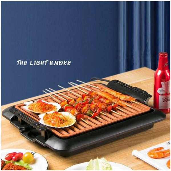 Non-Stick Electric Indoor Smokeless Grill and Griddle - 1000W - MTC