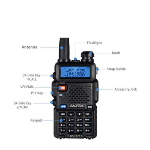 8W Dual Band Vhf Uhf Hands uv-5r Walkie Talkie Best Range 5-8km
