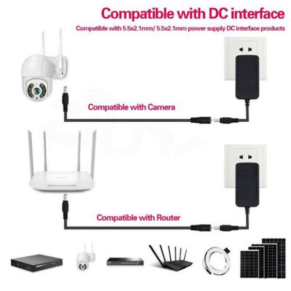 20m DC Black Power Extension Cable