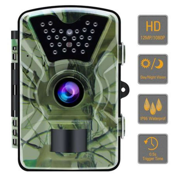 Andowl 12MP Waterproof Game Trail Camera - Camo Hunting Camera