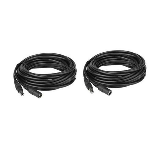 Set of 2 DC 10M Black Power Extension Cable