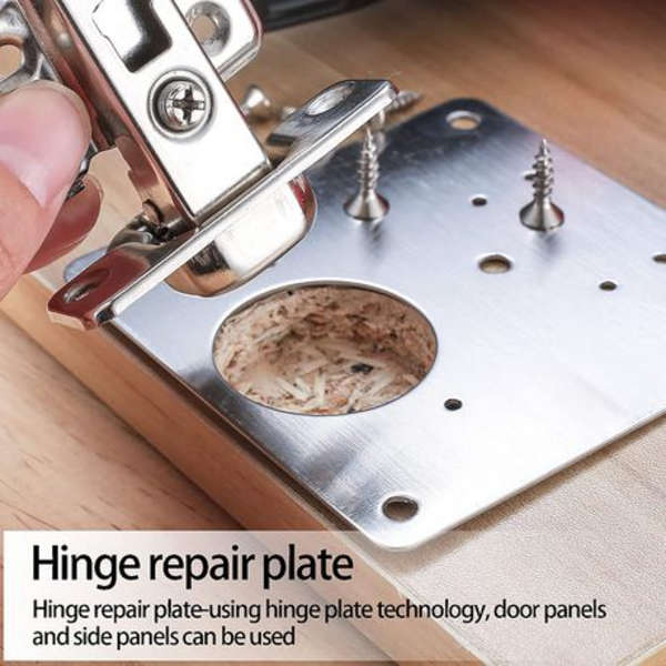 Cupboard Cabinet Door Hinge Repair Plates 2 Pack