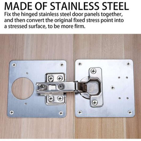 Cupboard Cabinet Door Hinge Repair Plates 2 Pack