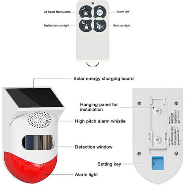 Solar PIR Sound and Light Alarm -Out Door