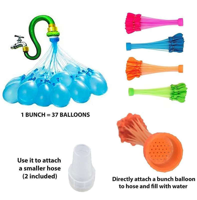 Rapid Filling Self-tying Water Balloons  296 Pieces