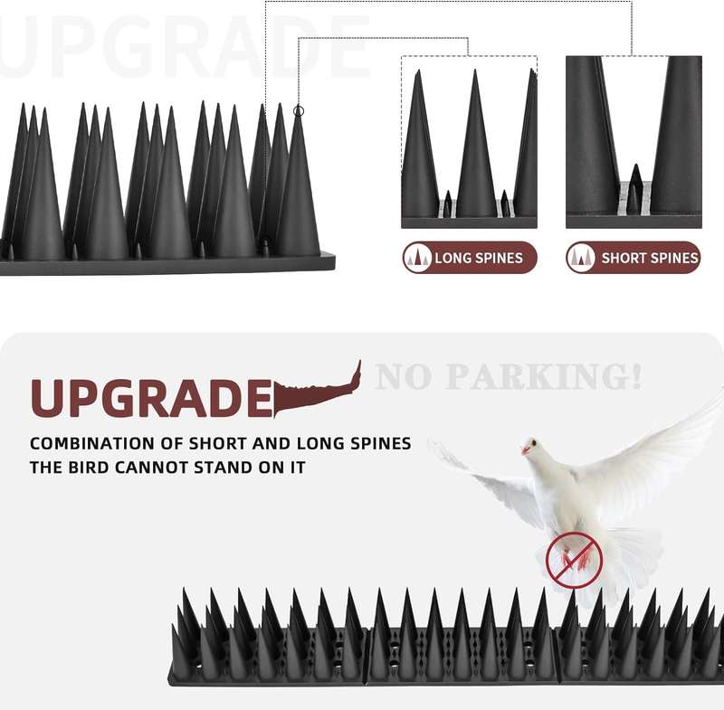 Bird and Pest Spikes - Set of 12 - Black