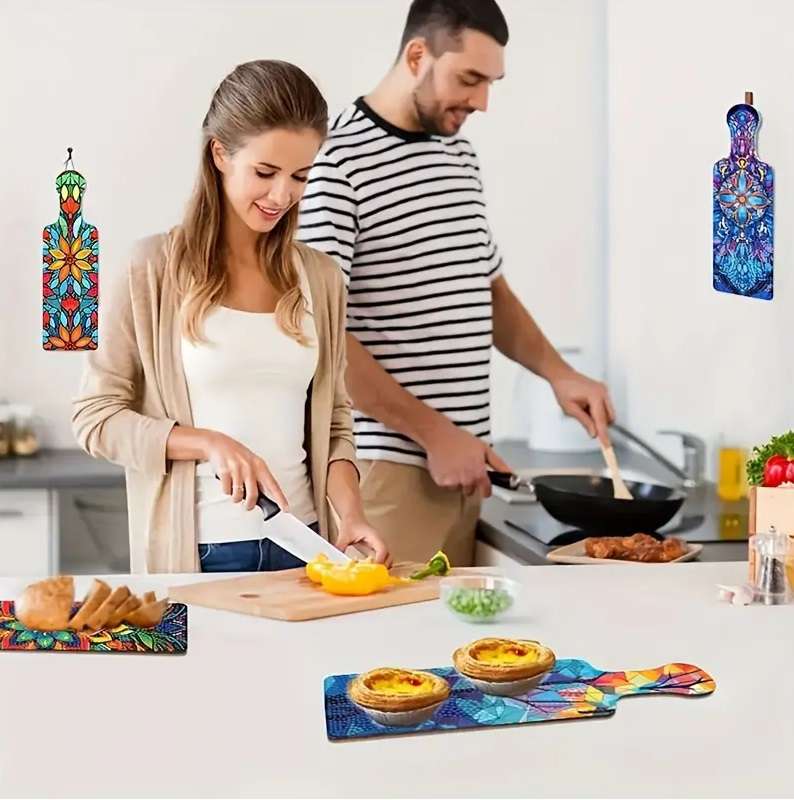 Mini DIY  Display Diamond Art Kitchen Board Kit - 4PC