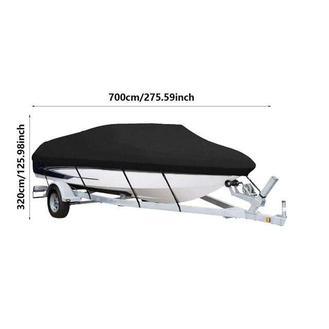 Boat Cover - Black - 700X320CM (20ft to 22ft)