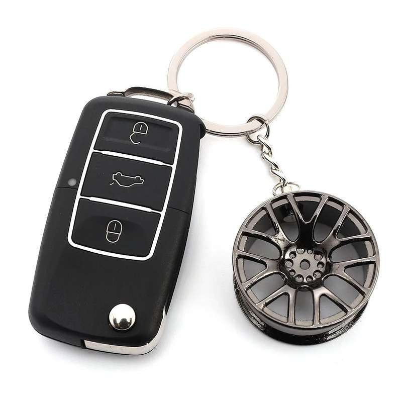 Wheel Rim Key Chain - Black