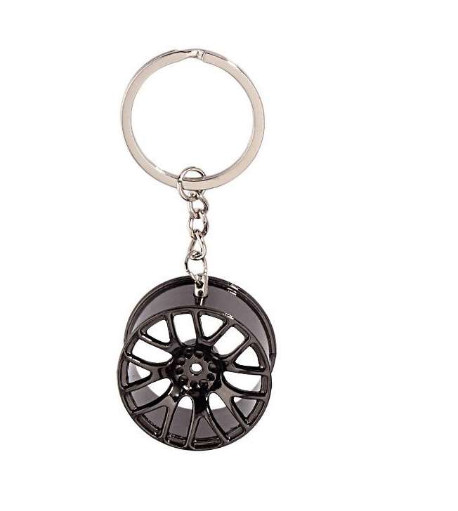 Wheel Rim Key Chain - Black