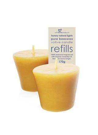 Lights Pure Beeswax Votive Candle Refills (2 REFILLS)
