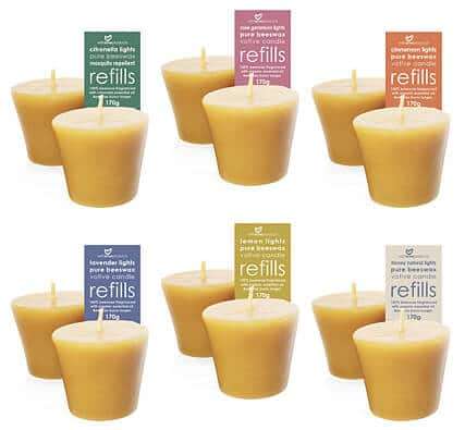 Lights Pure Beeswax Votive Candle Refills (2 REFILLS)