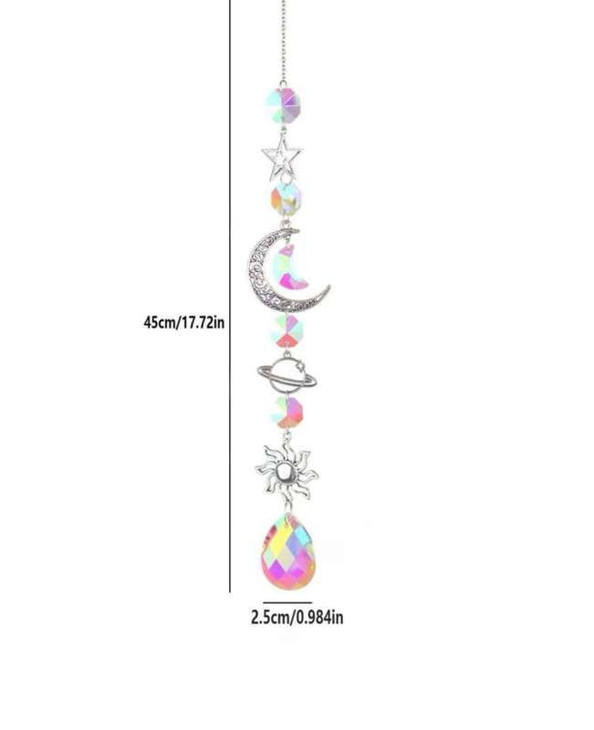 Moon and Planet Crystal Sun Catcher