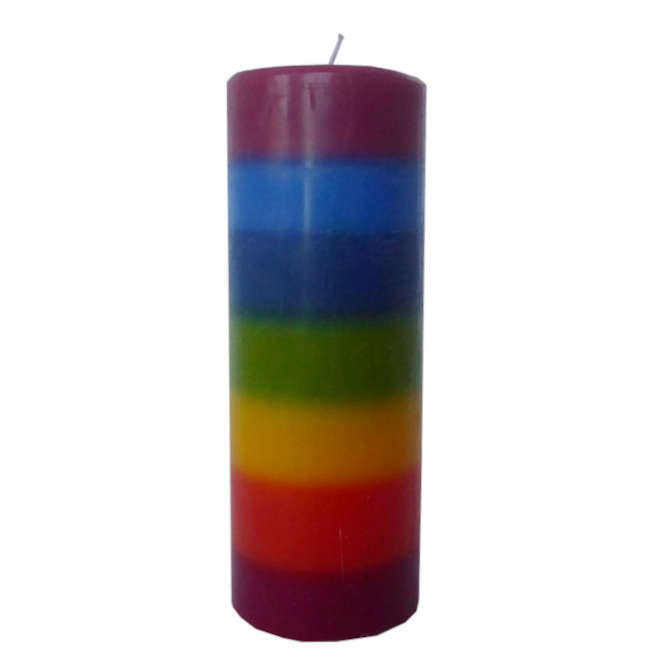 Rainbow / Chakra Pillar Candle