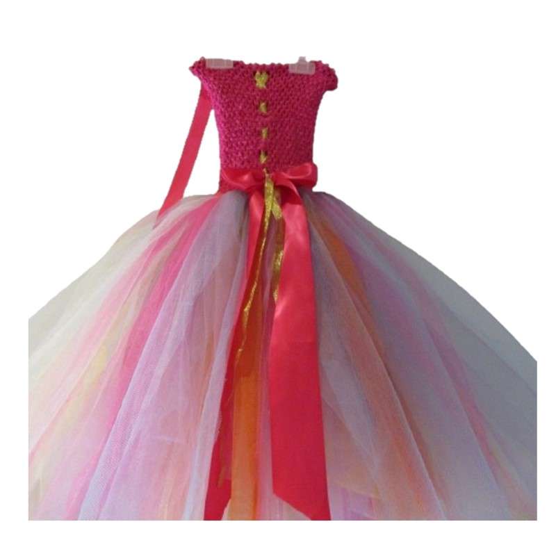 Girls Tutu Dress - Red and Yellow - 5-8y - 55cm