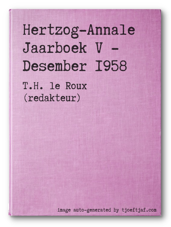 Hertzog-Annale Jaarboek V - Desember 1958